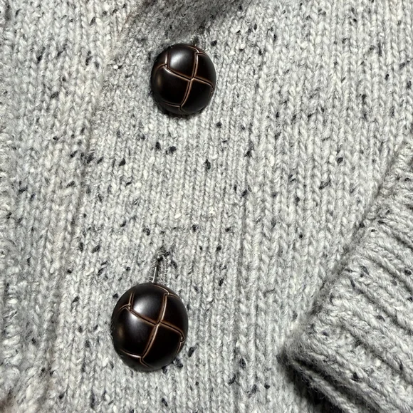 UNTUCKit Sweater Mens 2XL Gray Lambswool Mock Neck Button Henley Pullover EUC - Picture 6 of 13